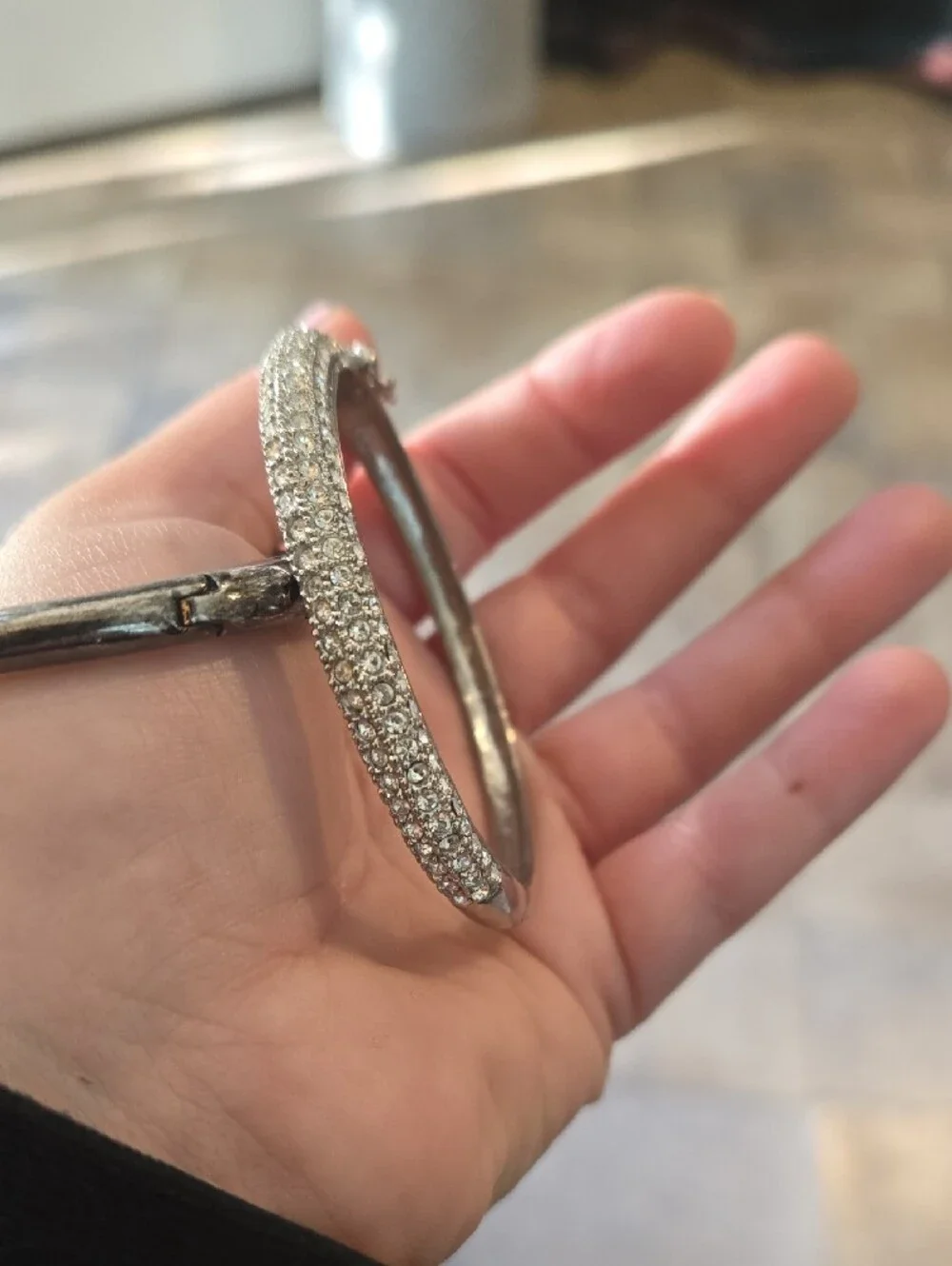 Lia Sophia Glitterati Hinged Bangle Bracelets - Set of 2